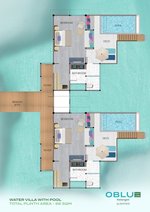 Water villa s bazénom - pôdorys