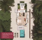 Plážová villa s bazénom - pôdorys