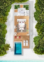 Plážová vila s bazénom - pôdorys