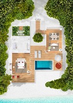 Plážová suita s bazénom - pôdorys