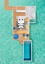 Vodná vila s bazénom - pôdorys