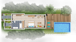 Deluxe villa na pláži s bazénom - pôdorys